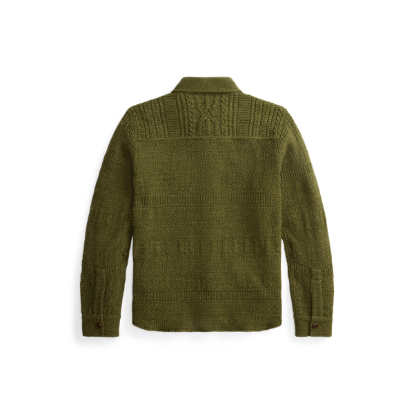 Pullover aus Baumwoll-Wollmischung RRL in Olivgr&uuml;n meliert 2