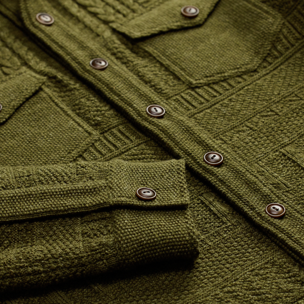 Pullover aus Baumwoll-Wollmischung RRL in Olivgr&uuml;n meliert 4