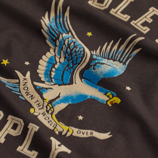 Jersey-T-Shirt mit Grafik RRL in Schwarz verblichen 4