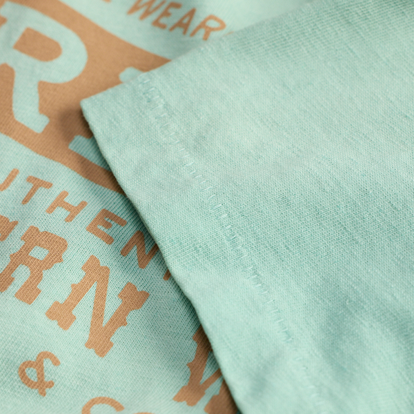 Faded Turquoise Cotton-Hemp Graphic T-Shirt RRL 4