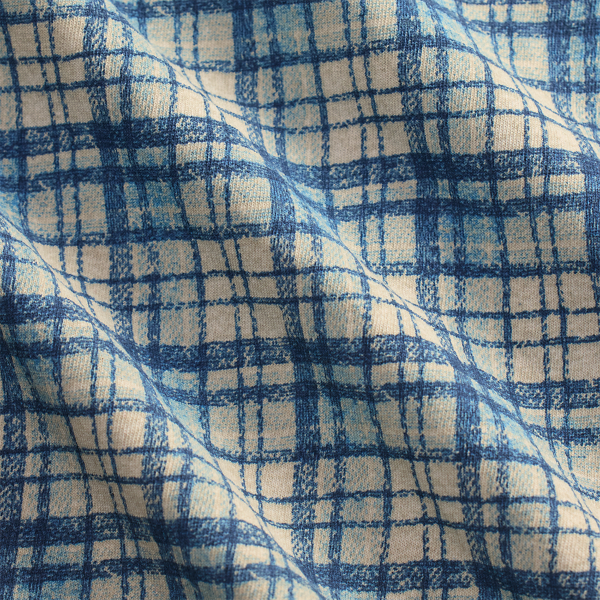 Kariertes Baumwoll-Leinen-Kurzarmhemd RRL in Navy/Multi 6