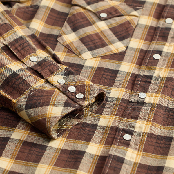 Slim Fit Plaid Twill Western Shirt