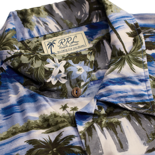 Blue Multi Tropical-Print Camp Shirt RRL 4
