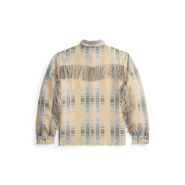 Blue/Cream Multi Fringe Jacquard Overshirt RRL 2