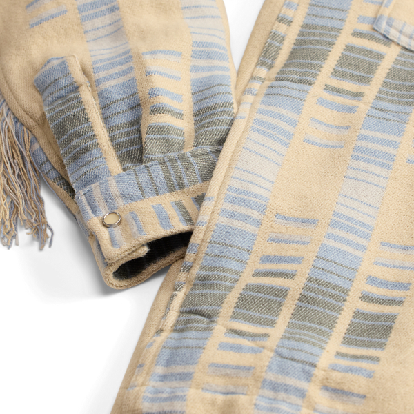 Blue/Cream Multi Fringe Jacquard Overshirt RRL 3