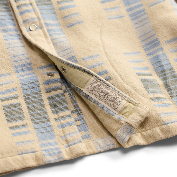 Blue/Cream Multi Fringe Jacquard Overshirt RRL 4