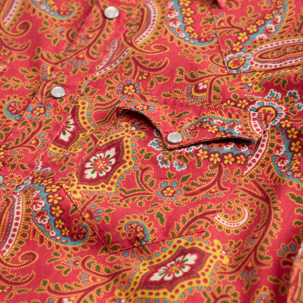 Slim-Fit Westernhemd mit Paisley-Motiv RRL in Rot multi 5