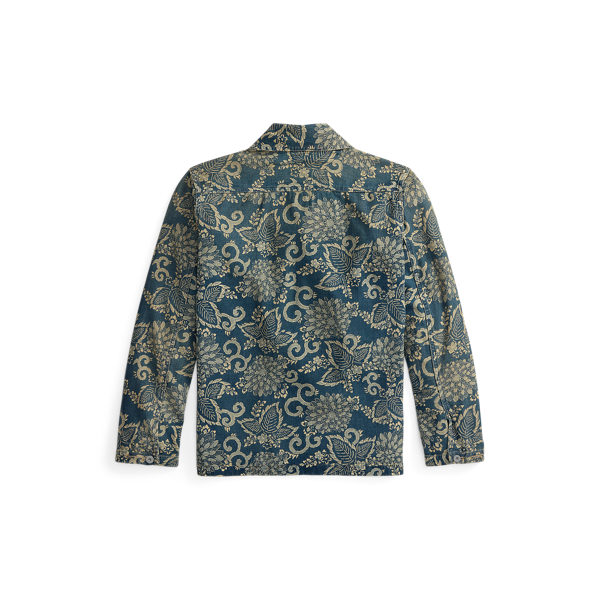 Indigo/Cream Multi Indigo Print Woven Overshirt RRL 2