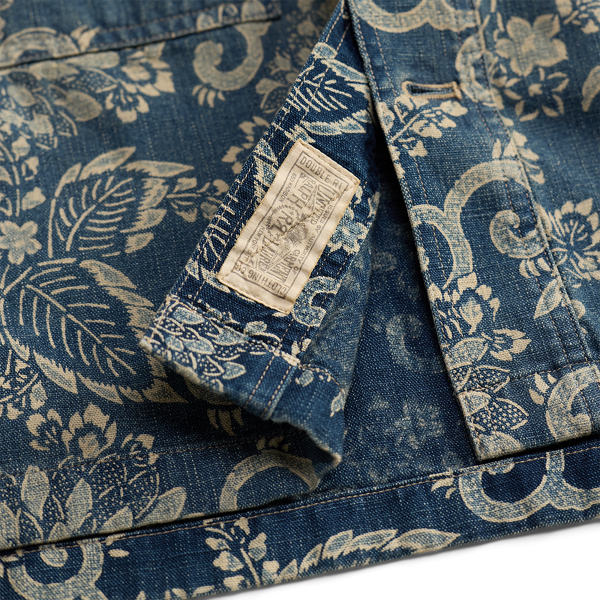 Indigo/Cream Multi Indigo Print Woven Overshirt RRL 5