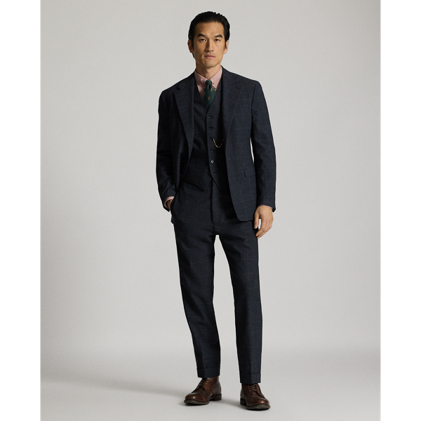 Blue/grey Multi Slim Fit Indigo Checked Suit Trouser RRL 2