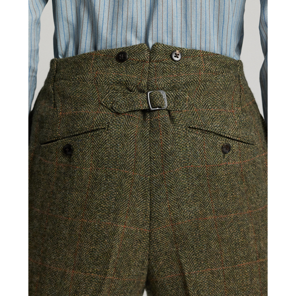 Slim Fit Windowpane Wool Suit Trouser