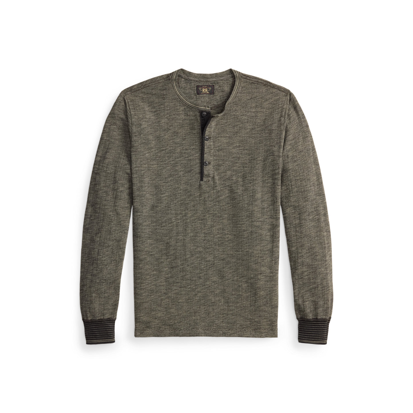 Мужская рубашка Ralph Lauren Indigo Jacquard Henley, цвет: Чёрный / Разноцветный — фото 2