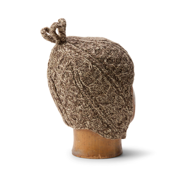 Aran-Knit Wool-Blend Earflap Cap