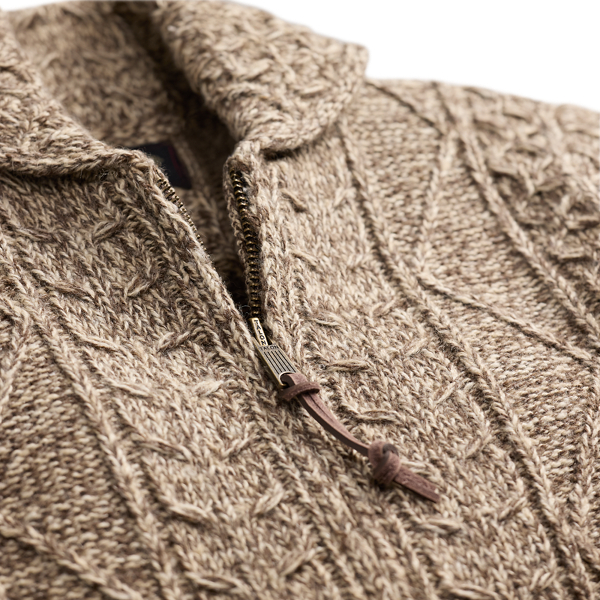 Kabelvest met rits van wolmix