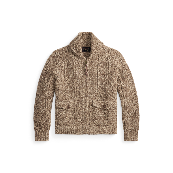 Kabelvest met rits van wolmix