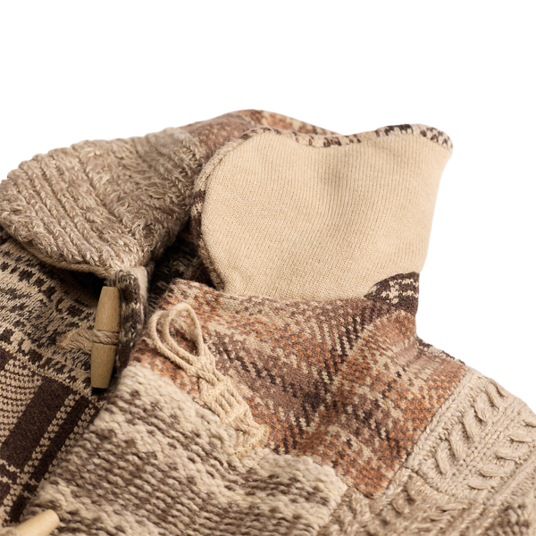Patchwork Wool-Blend Sweater Jacket