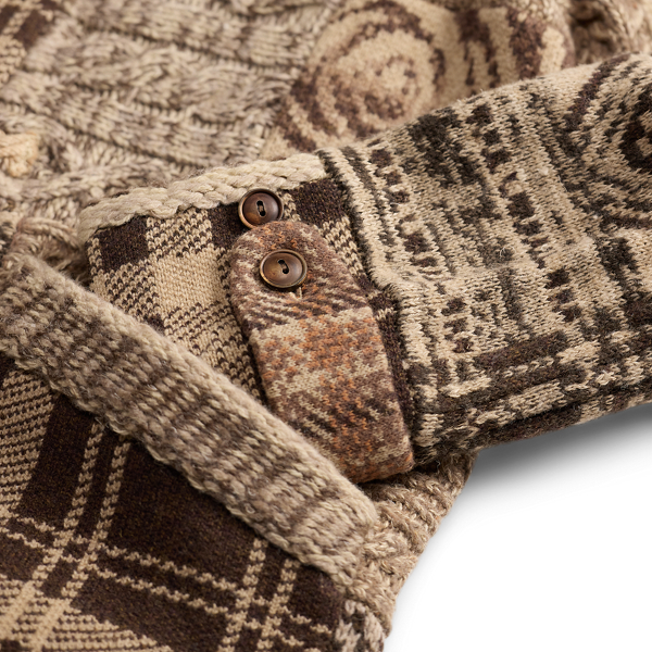 Patchwork Wool-Blend Sweater Jacket