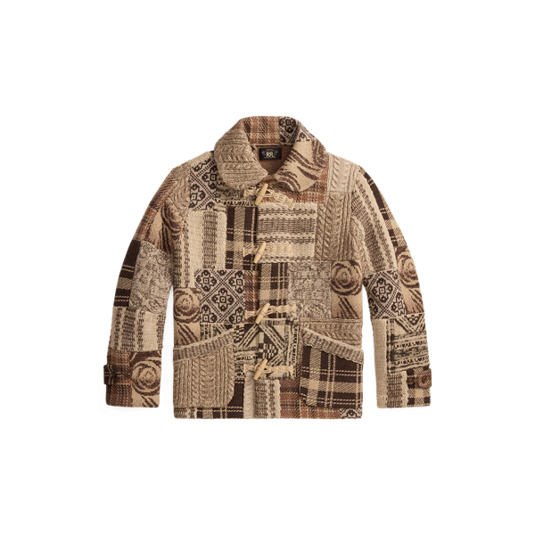 Patchwork Wool-Blend Sweater Jacket
