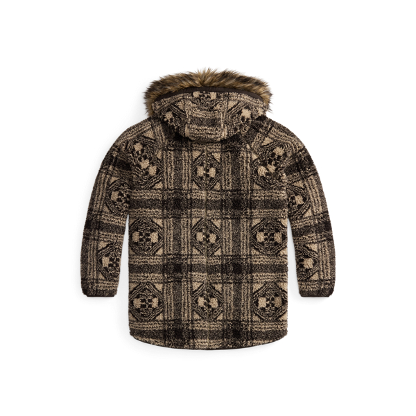Faux-Fur-Trim Fleece Jacket