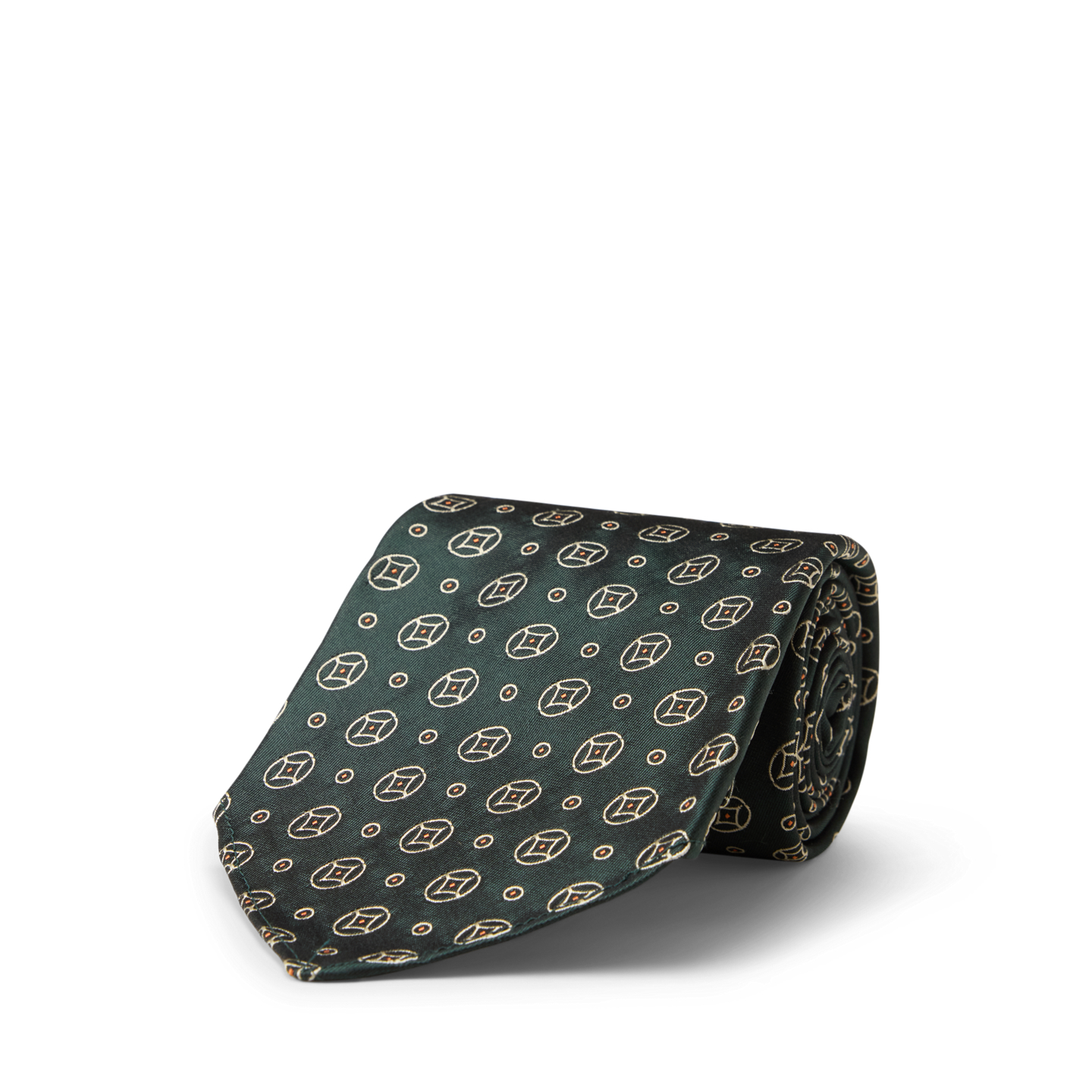 Мужские галстуки Ralph Lauren Handmade Patterned Silk Jacquard Tie, цвет: Зелёный разноцветный — фото 1