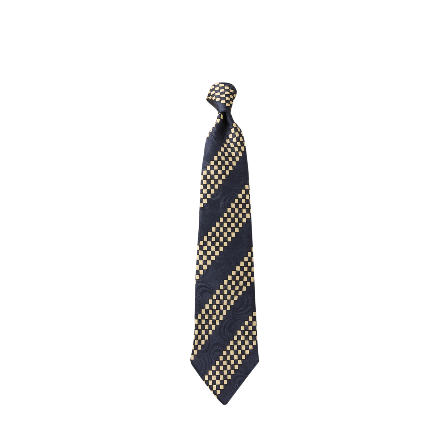 Мужской галстук Ralph Lauren Handmade Checkered-Stripe Silk Tie, цвет: Тёмно-синий разноцветный — фото 2
