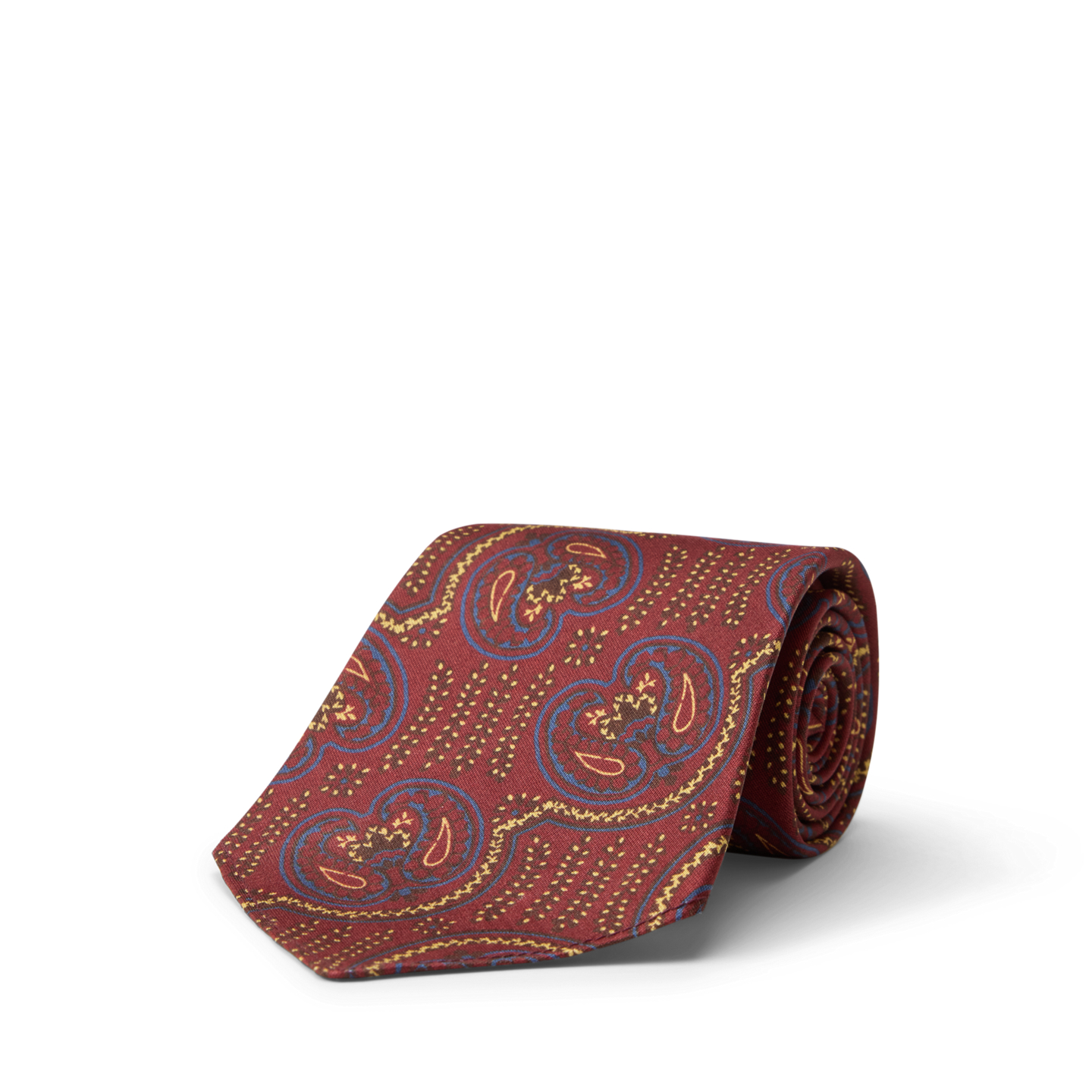 Мужской галстук Ralph Lauren Handmade Paisley Silk Faille Tie, цвет: Красный разноцветный — фото 1