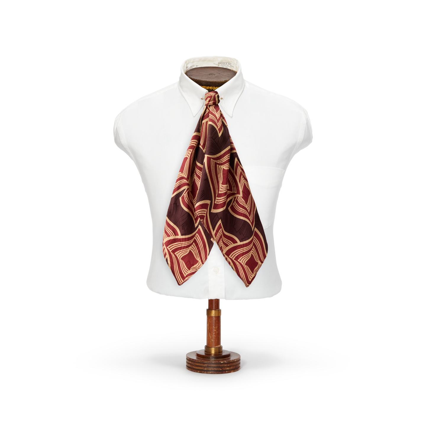 Мужские галстуки Ralph Lauren Wavy-Geometric Silk Jacquard Cravat, цвет: Красный разноцветный — фото 2