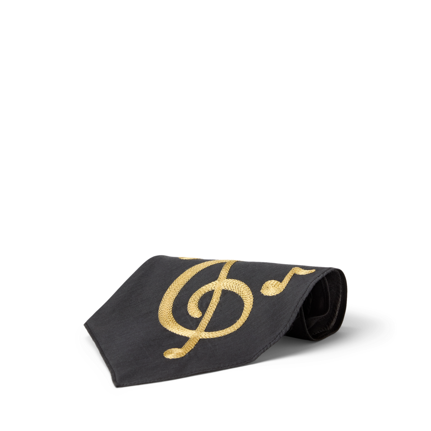 Мужские галстуки Ralph Lauren Embroidered Musical-Note Silk Cravat, цвет: Чёрный разноцветный — фото 1