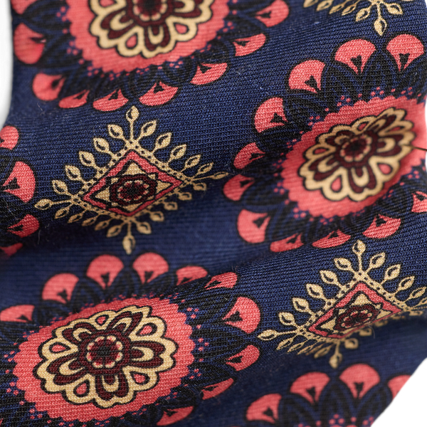 Handmade Medallion Wool Challis Tie