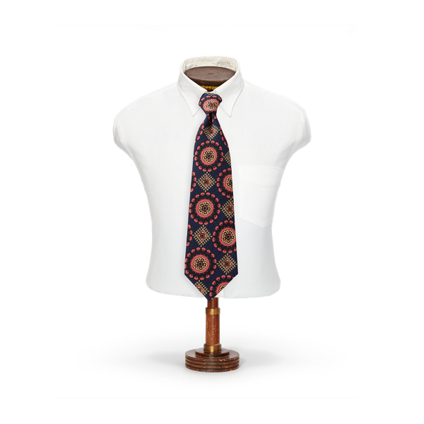 Handmade Medallion Wool Challis Tie