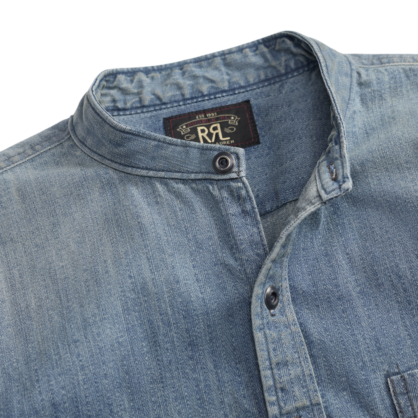 Мужская джинсовая рубашка-воркшерт Ralph Lauren цвета индиго, цвет: Варёный — фото 1