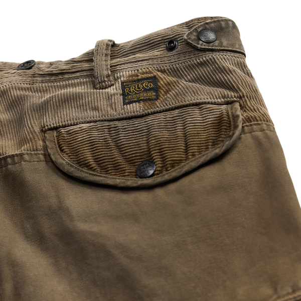 Canvas-Trim Corduroy Cargo Pant
