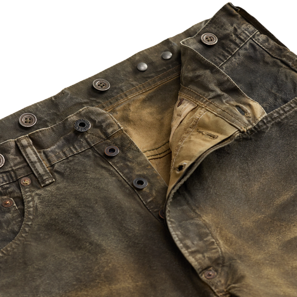Straight Fit Distressed Work Trousers