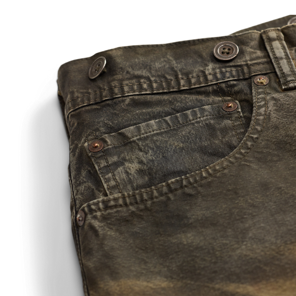 Straight Fit Distressed Work Trousers