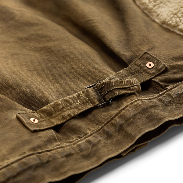 Veste en denim &agrave; pans en molleton