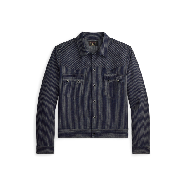 Chaqueta de jacquard con rayas en &iacute;ndigo