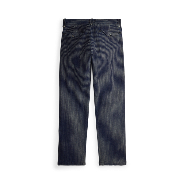 Indigo Striped Jacquard Officer Trouser