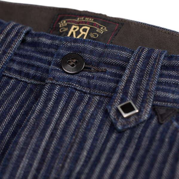Indigo Striped Jacquard Officer Trouser