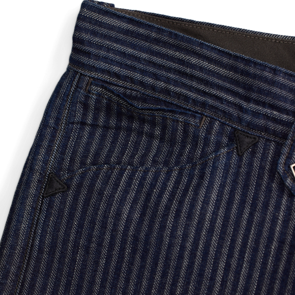 Indigo Striped Jacquard Officer Trouser