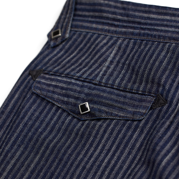 Indigo Striped Jacquard Officer Trouser