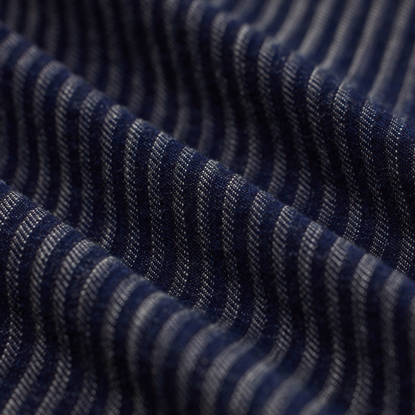 Indigo Striped Jacquard Officer Trouser