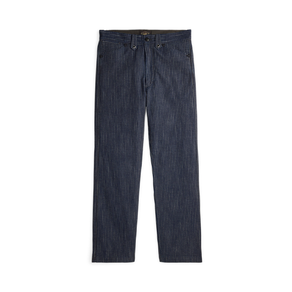 Indigo Striped Jacquard Officer Trouser
