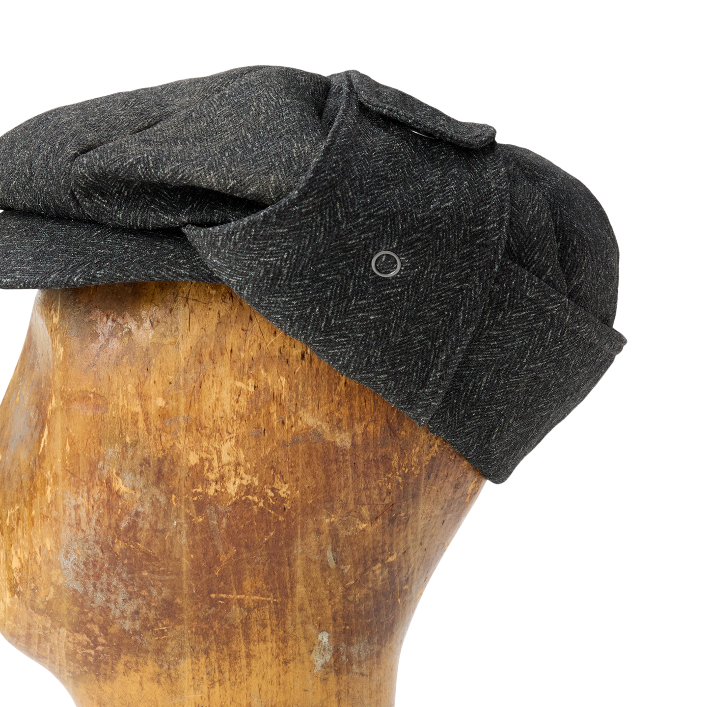 Мужская кепка Ralph Lauren Wool-Cotton Herringbone Earflap, цвет: Чёрный / Кремовый — фото 2