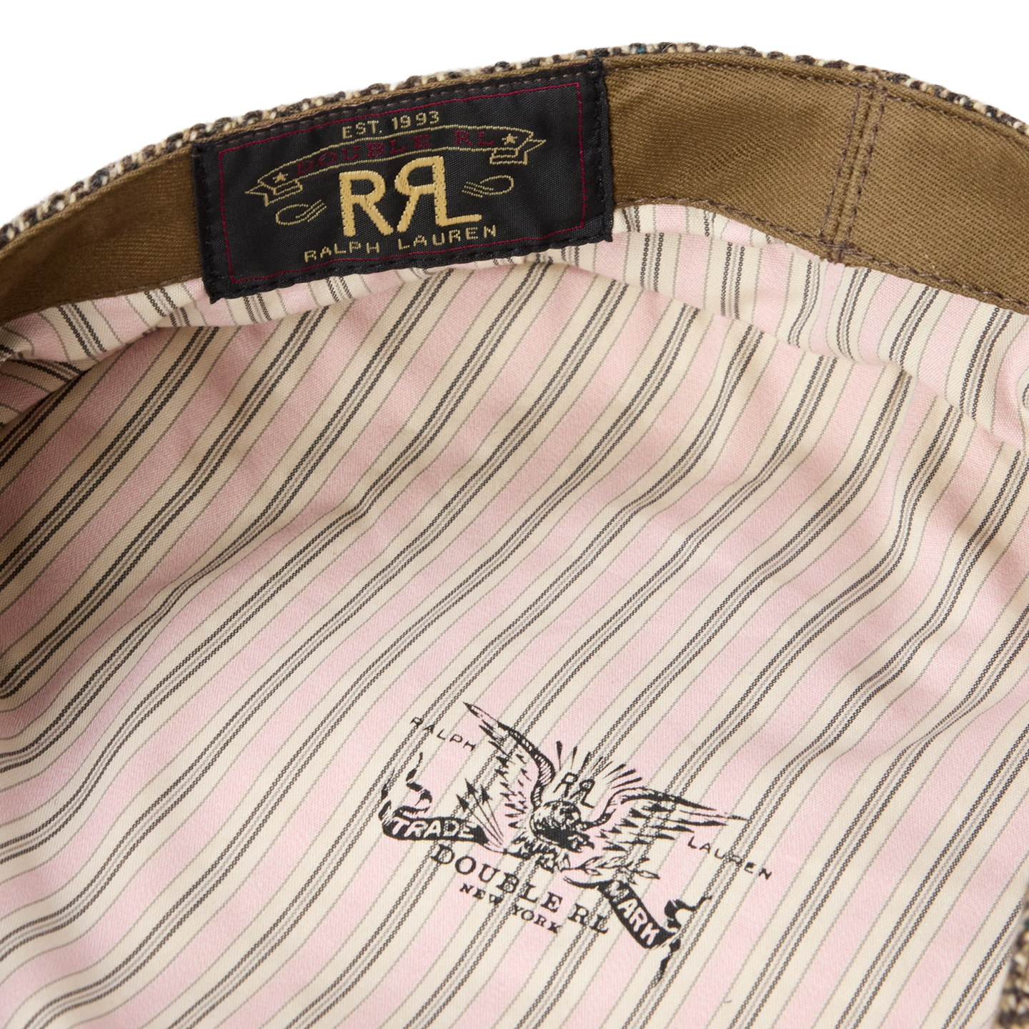 Мужская кепка Ralph Lauren Wool-Blend Herringbone Driver’s, цвет: Кремовый / Коричневый — фото 2