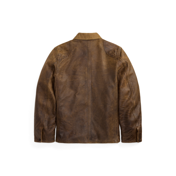 Leather Corduroy-Collar Jacket