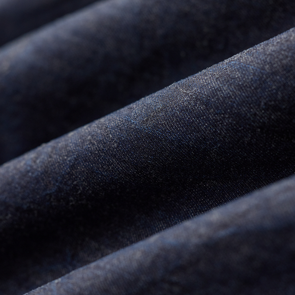 Giacca western in twill indaco ricamata