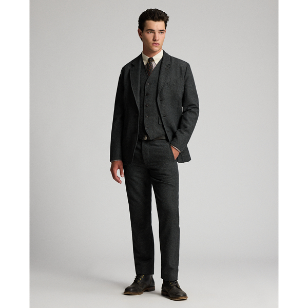 Wool-Cotton Herringbone Vest