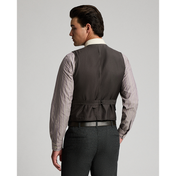 Wool-Cotton Herringbone Vest