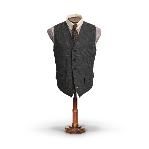 Wool-Cotton Herringbone Vest