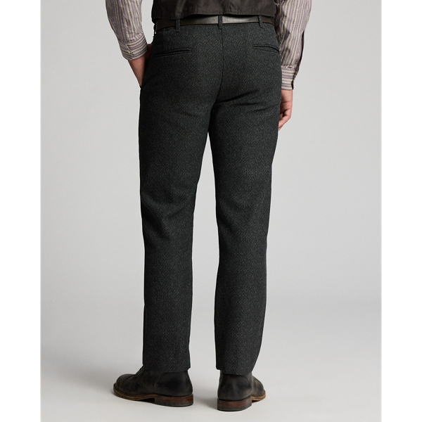 Slim Fit Wool-Cotton Herringbone Pant